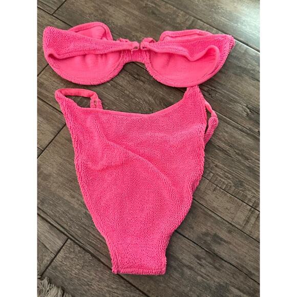 Vintage 80s Raisins Pink High Waist Summer Swimsuit Bikini Set Size L(9-11) - Picture 5 of 6